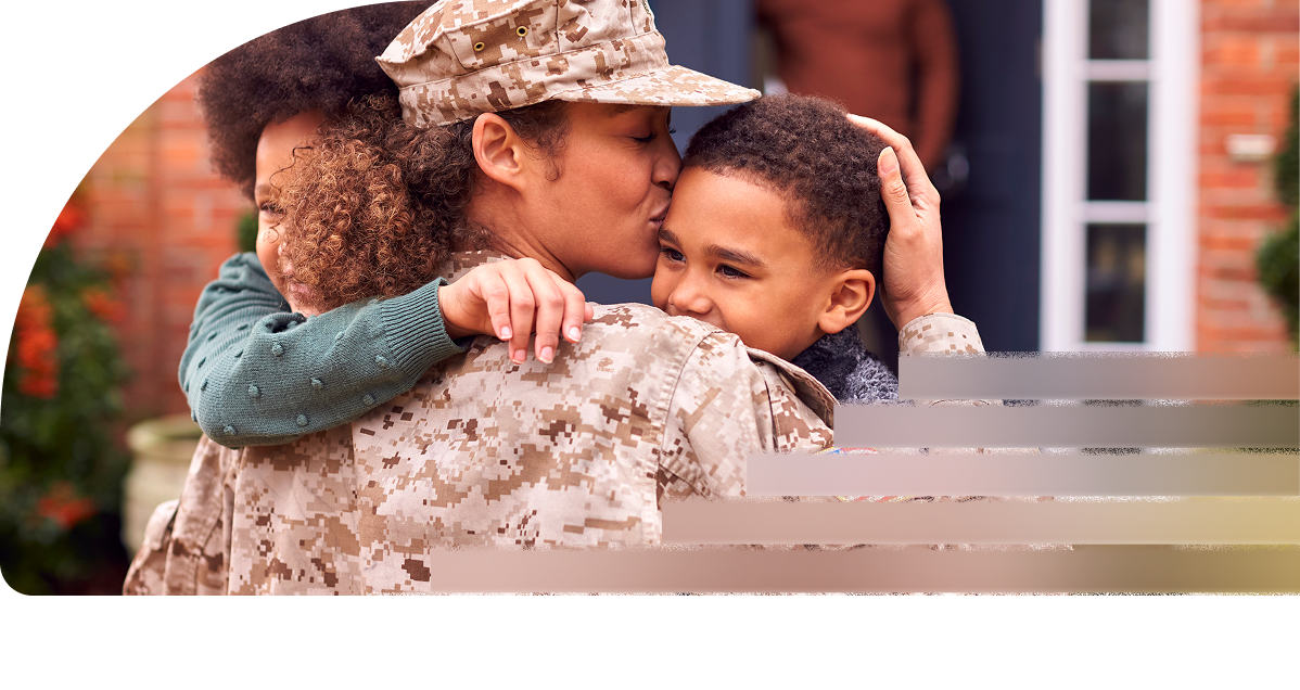 Mother reunited with her children after military duty