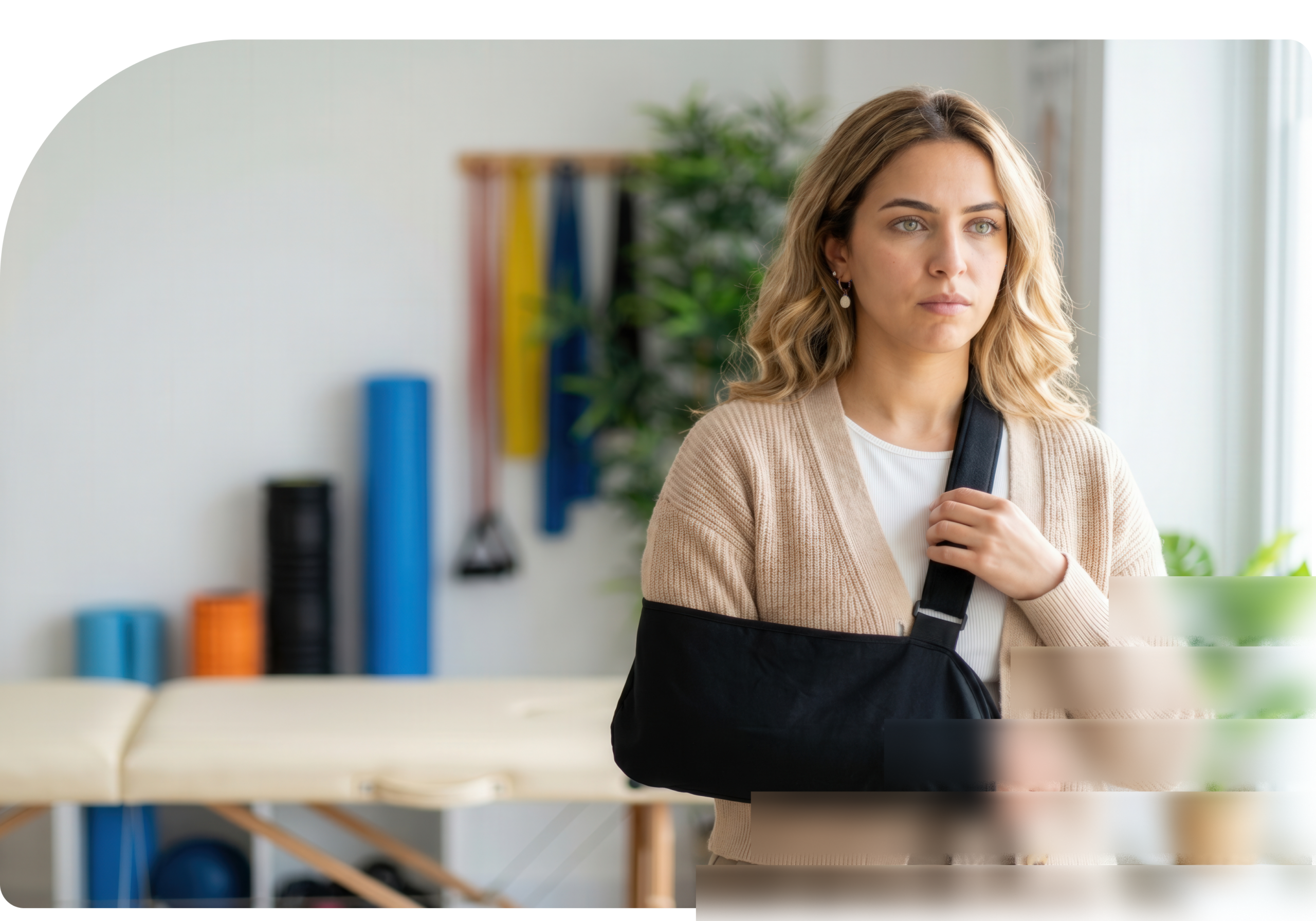 Injured Woman Receiving Physical Therapy Service